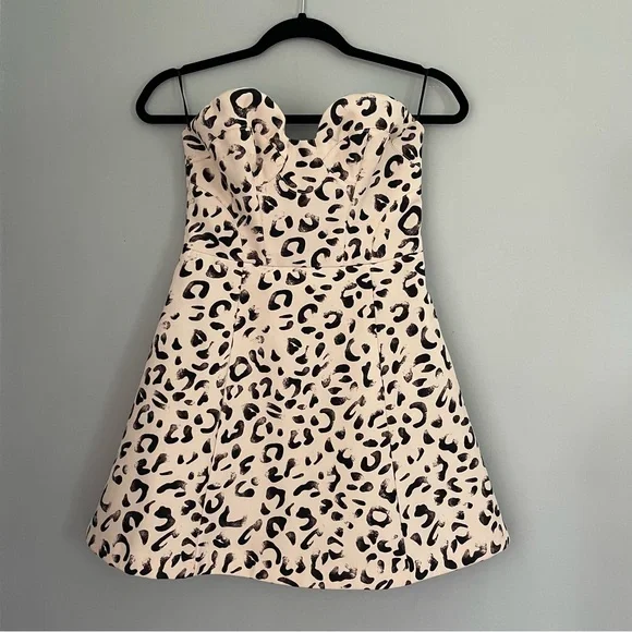 Keepsake the Label NWT Cheetah Print Mini Bustier Dress Size XS